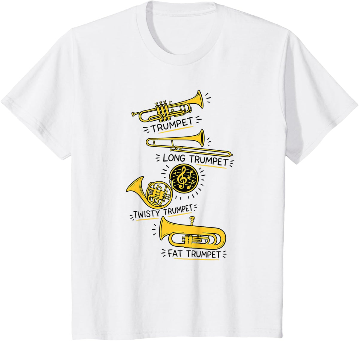 Trumpet Player Brass Music Funny Trumpet Design T-Shirt - White