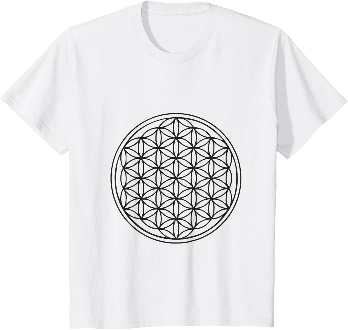 Classic Flower of Life T-Shirt Sacred Geometry Yoga New Age T-Shirt - White