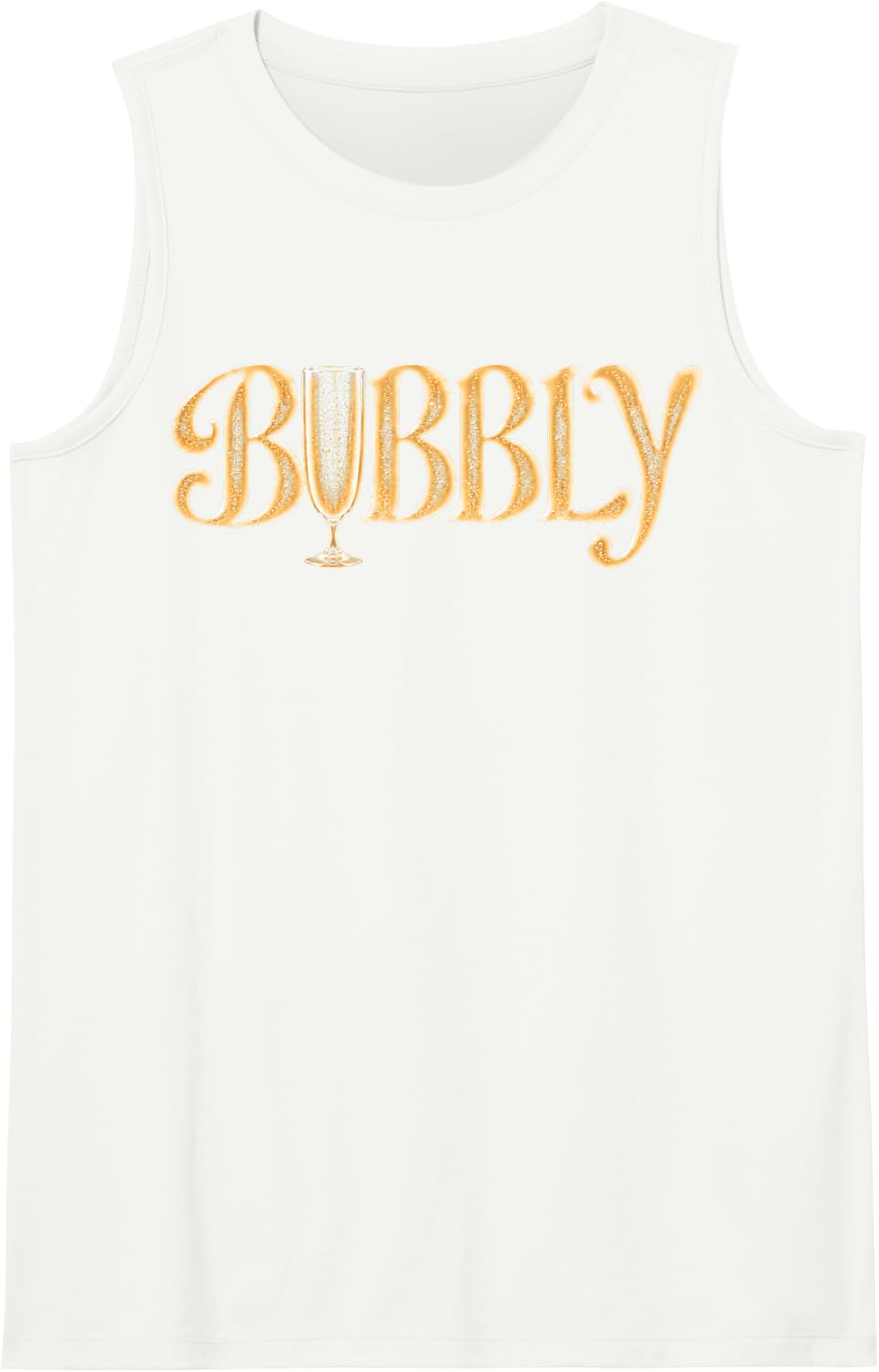Bubbly Champagne Sparkling Wine Celebration Womens Fashion Sleeveless Tank Top - White