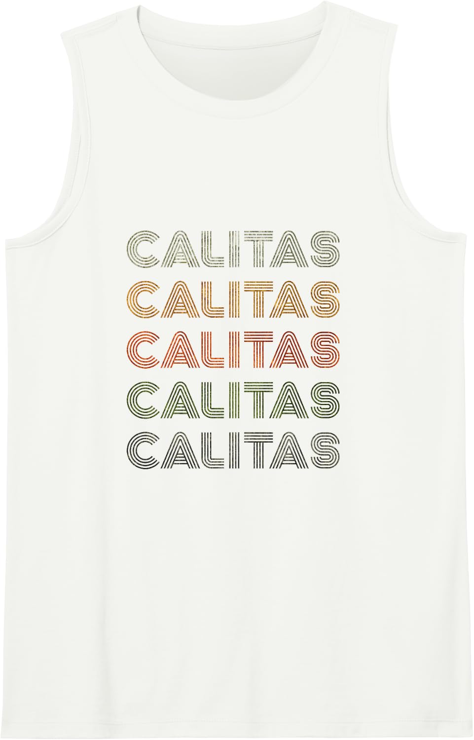 Love Heart Calitas Tee Grunge Vintage Style Black Calitas Sleeveless Tank Top - White