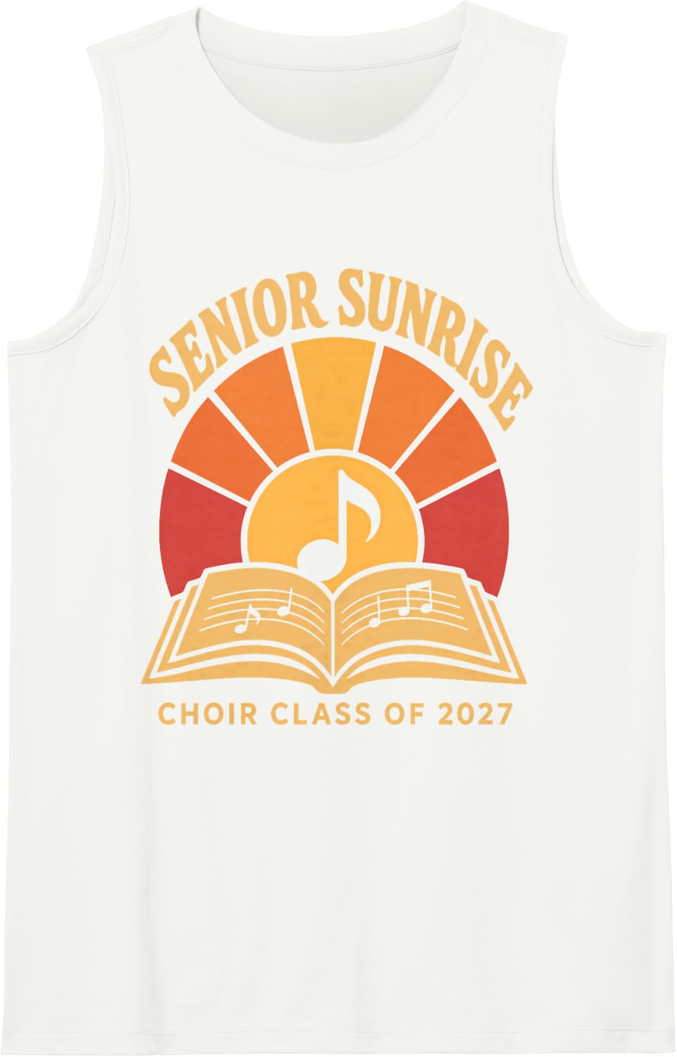 Senior Sunrise Choir Class of 2027 Music Tank Top - White