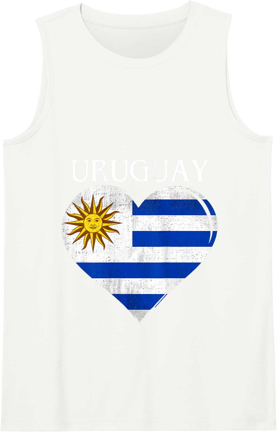 Vintage Uruguay Flag Heart For Uruguayan Tank Top - White