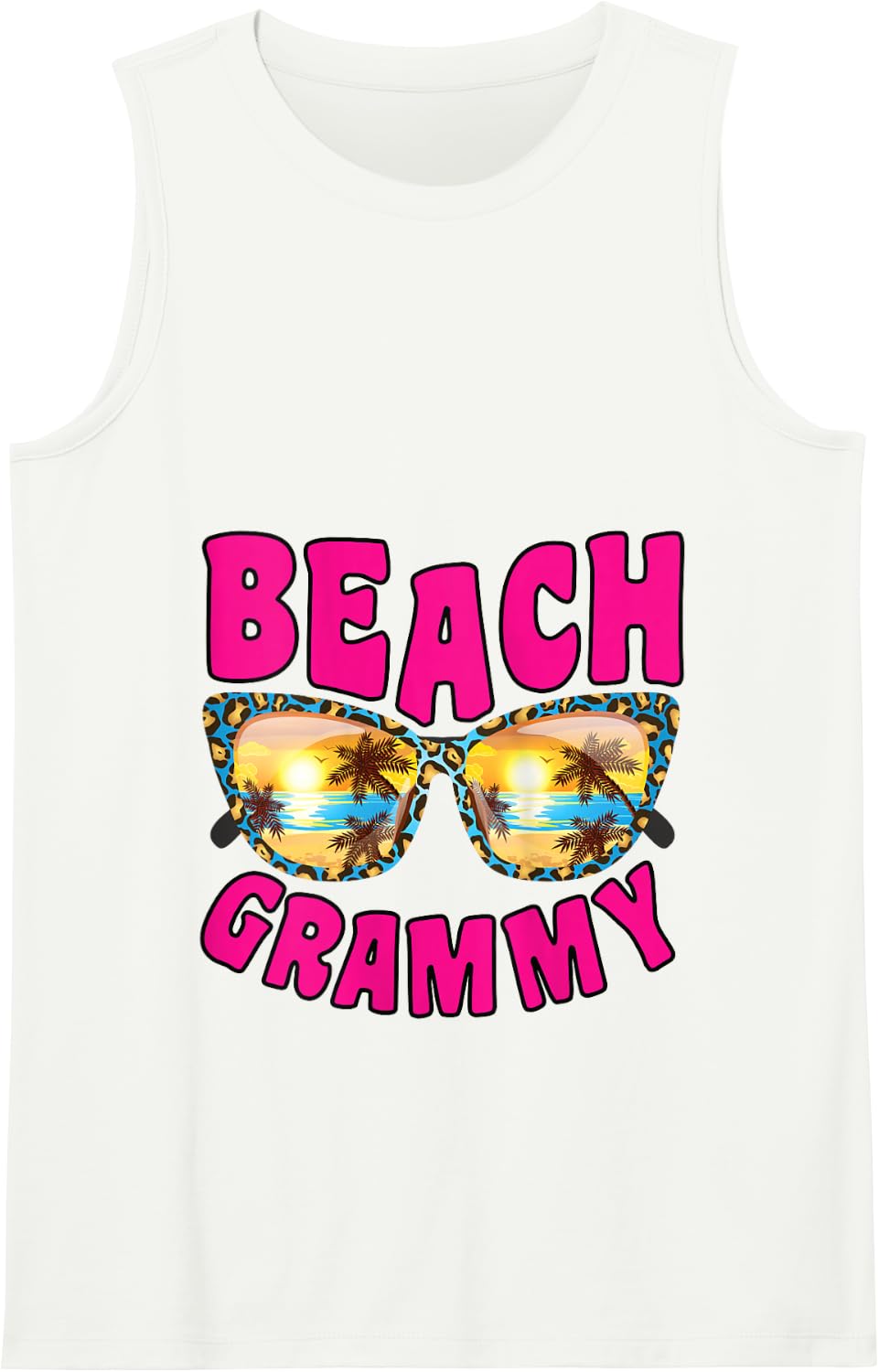 Womens Beach Grammy s Summer Sun Glasses s Funny Nana Tank Top - White