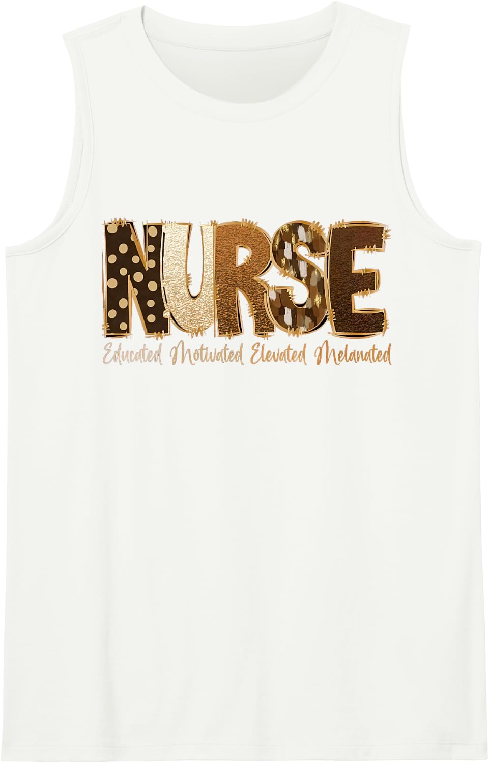 Educated Motivated Elevated Melanated African Nurse Costume Sleeveless Tank Top - White