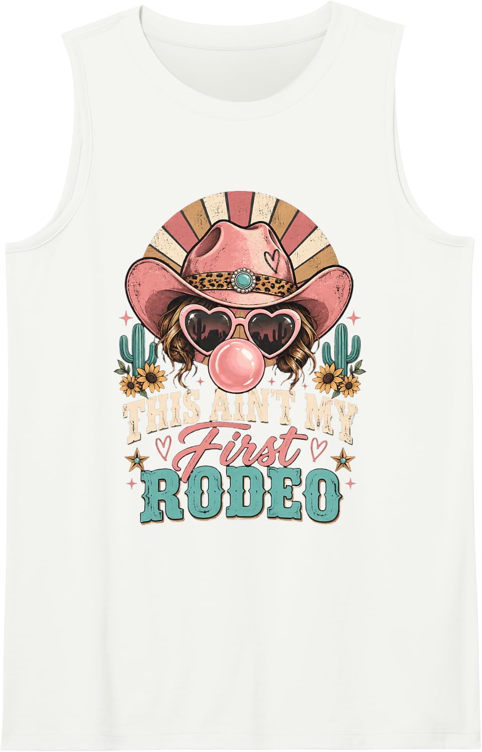 This Ain't My First Rodeo Western Cowgirl Sleeveless Tank Top - White