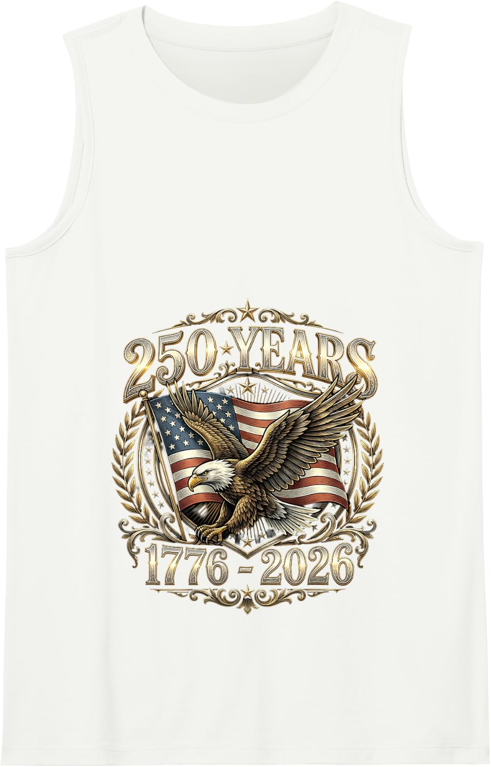 250 Years of Independence USA Patriotic Eagle Anniversary Tank Top - White