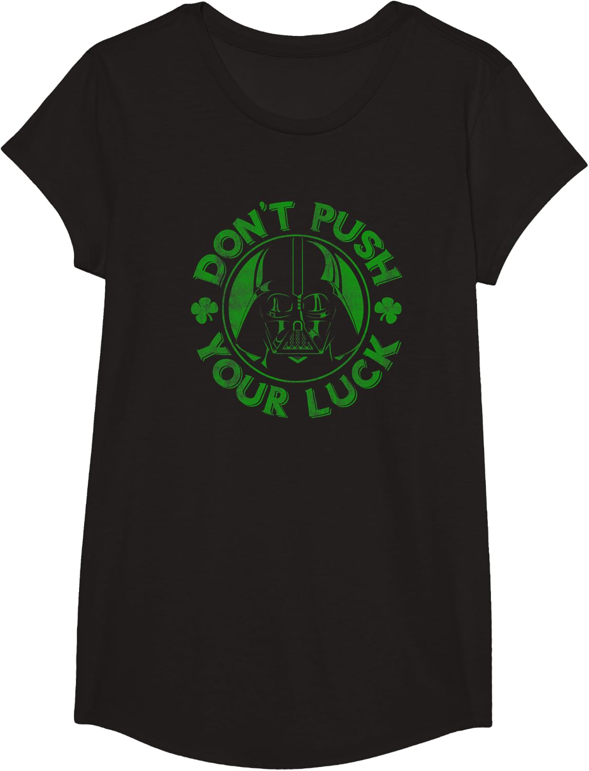 Star Wars St. Patrick's Day Darth Vader Push Your Luck T-Shirt - Girls Black