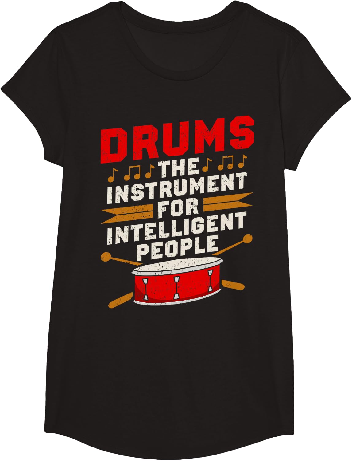 Funny Drum Set Drummer Percussionist Music Quote Gag Outfit T-Shirt - Girls Black