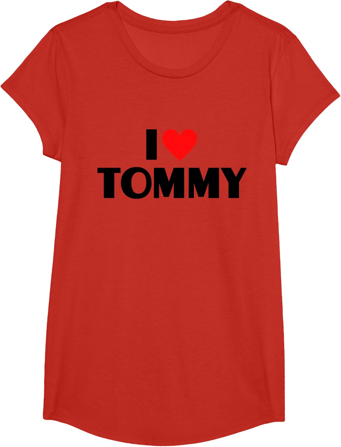 I Love Tommy First Name - I Heart Tommy T-Shirt - Girls Red