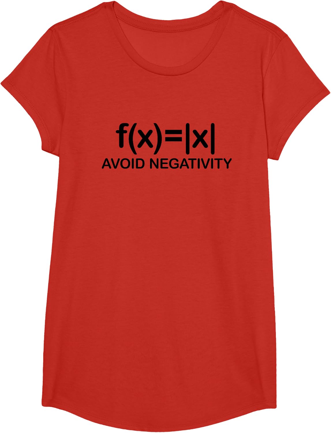 Avoid Negativity, Stay Positive Funny Math T-Shirt - Girls Red