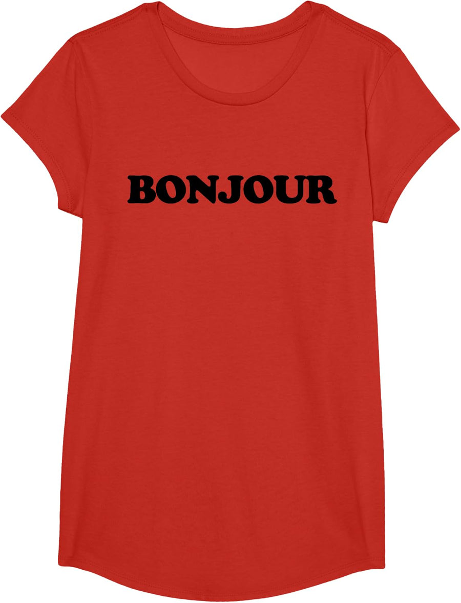 Bonjour T-Shirt - Girls Red