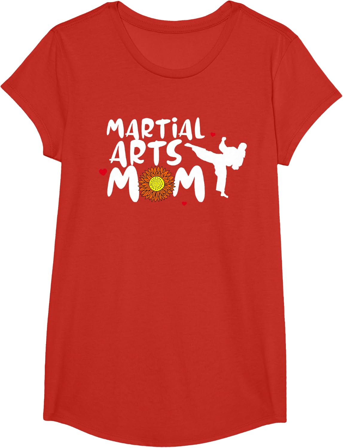 Martial Arts Mom for Women Cute Martial Arts T-Shirt - Girls Red
