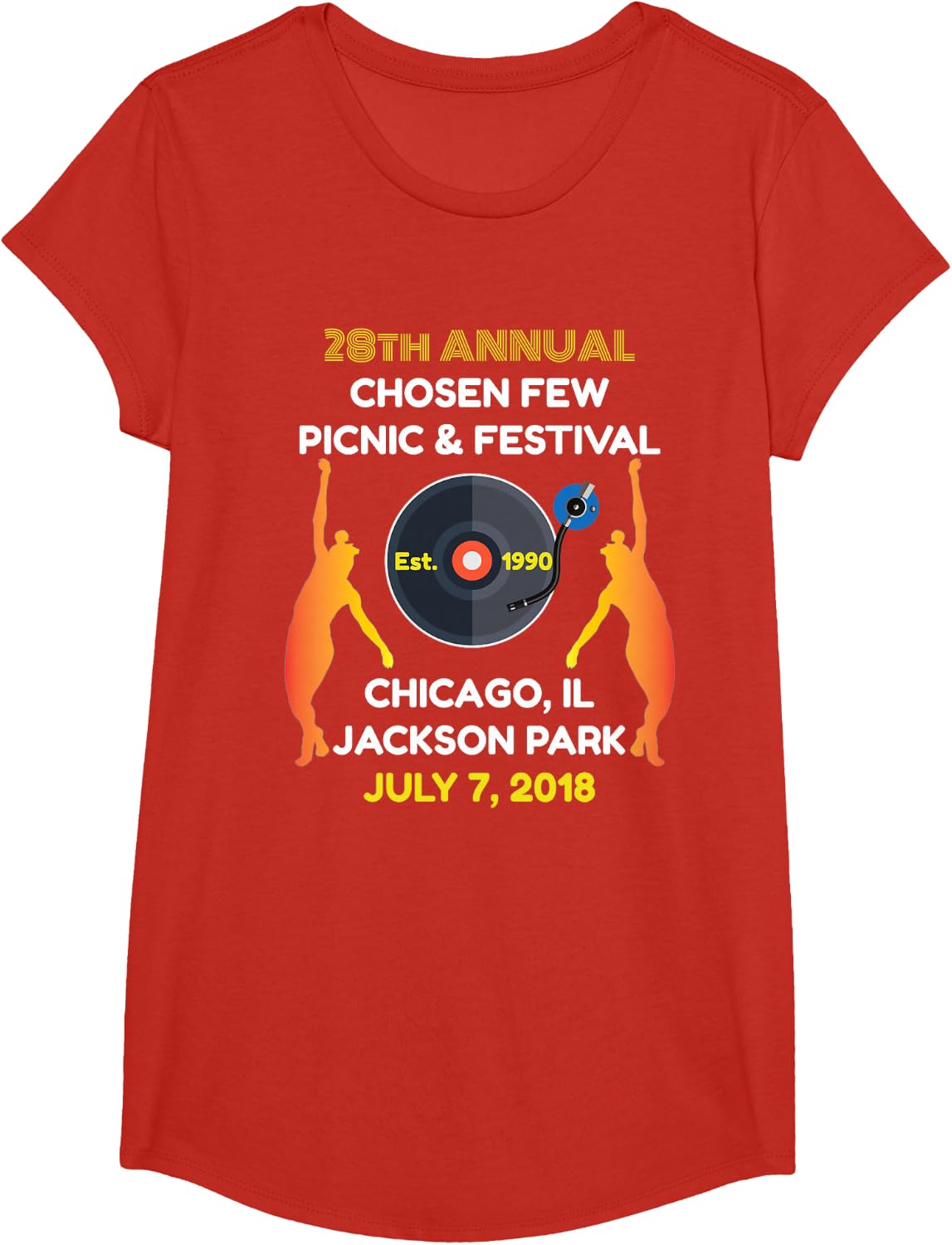 Chicago House Music 28th Chosen Few Picnic and Festival T-Shirt - Girls Red