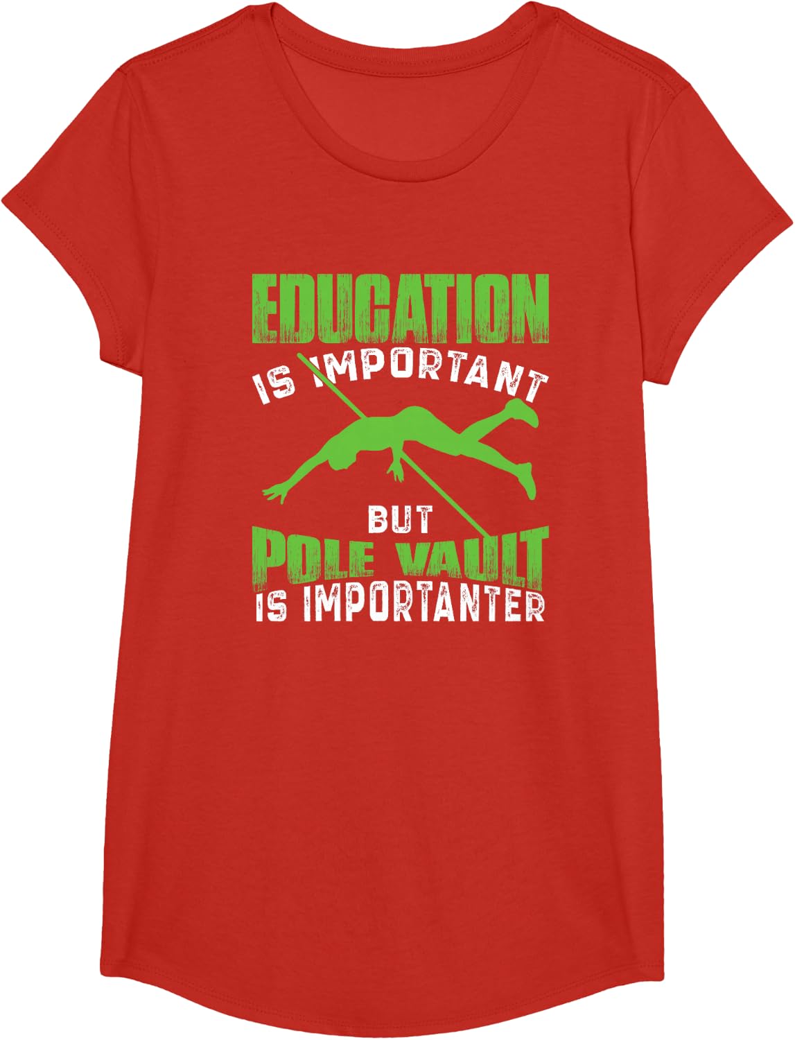 Pole Vault Designs Track And Field Pole Vaulter T-Shirt - Girls Red