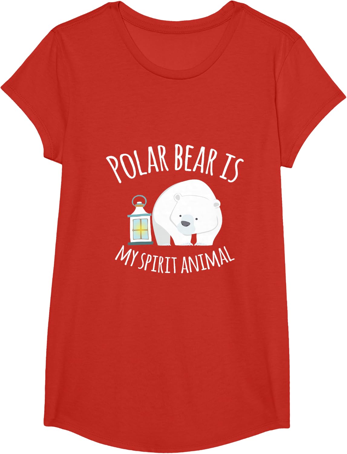 Polar Bear Is My Ghost Animal Funny Gift T-Shirt - Girls Red