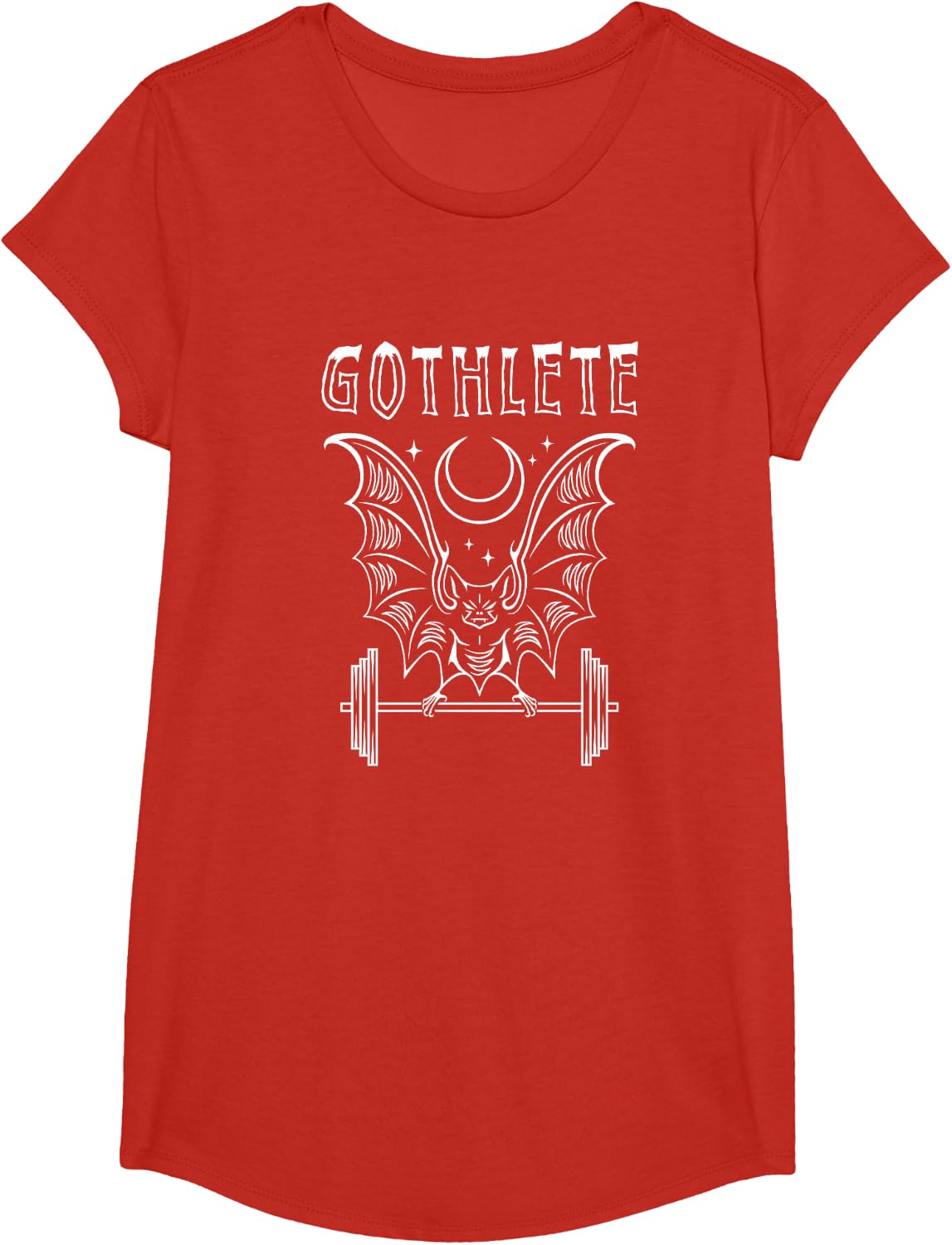 Gothlete Gym Bat Health Goth Workout T-Shirt - Girls Red