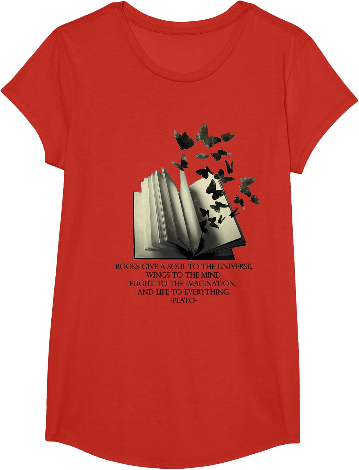 PLATO books give a soul to the universe quote, inspiring art T-Shirt - Girls Red