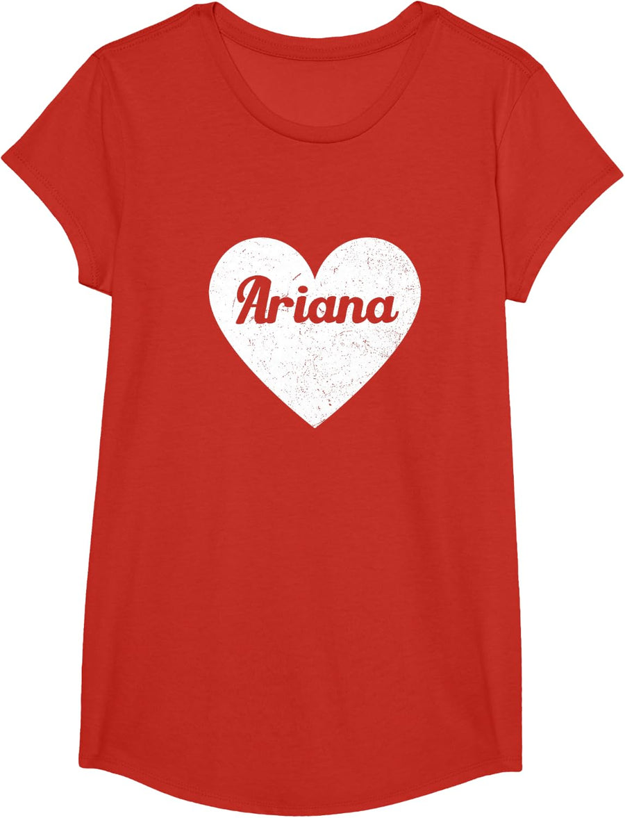 I Heart Ariana - First Names And Hearts, I Love Ariana T-Shirt - Girls Red