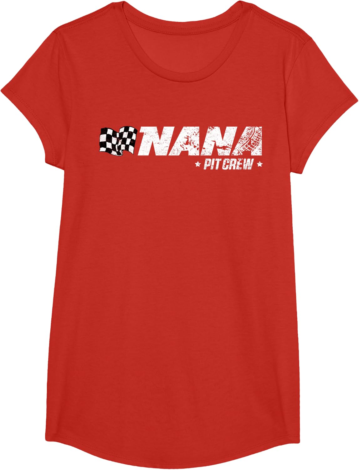 Nana Pit Crew Race Car Birthday Family Racing T-Shirt - Girls Red