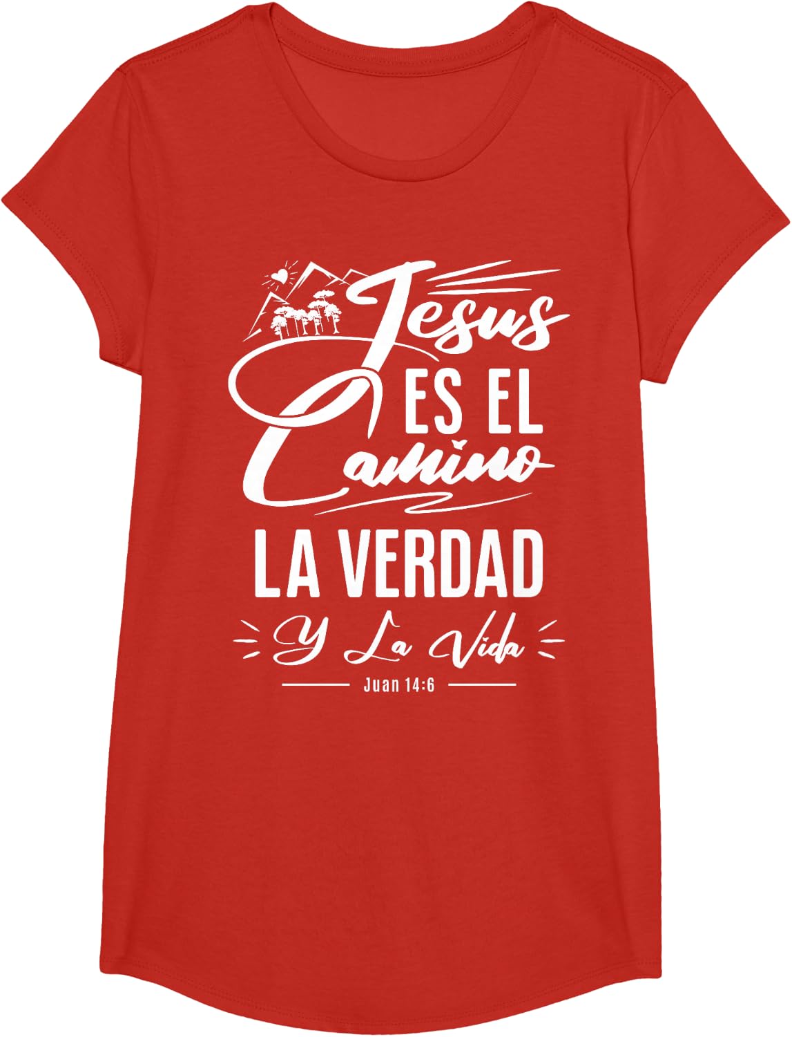 Camisetas Cristianas en espanol Con Frases Biblia Juan 4:16 T-Shirt - Girls Red