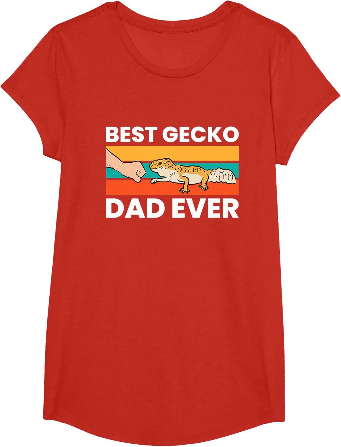 Best Gecko Dad Ever Lizard Leopard Gecko T-Shirt - Girls Red