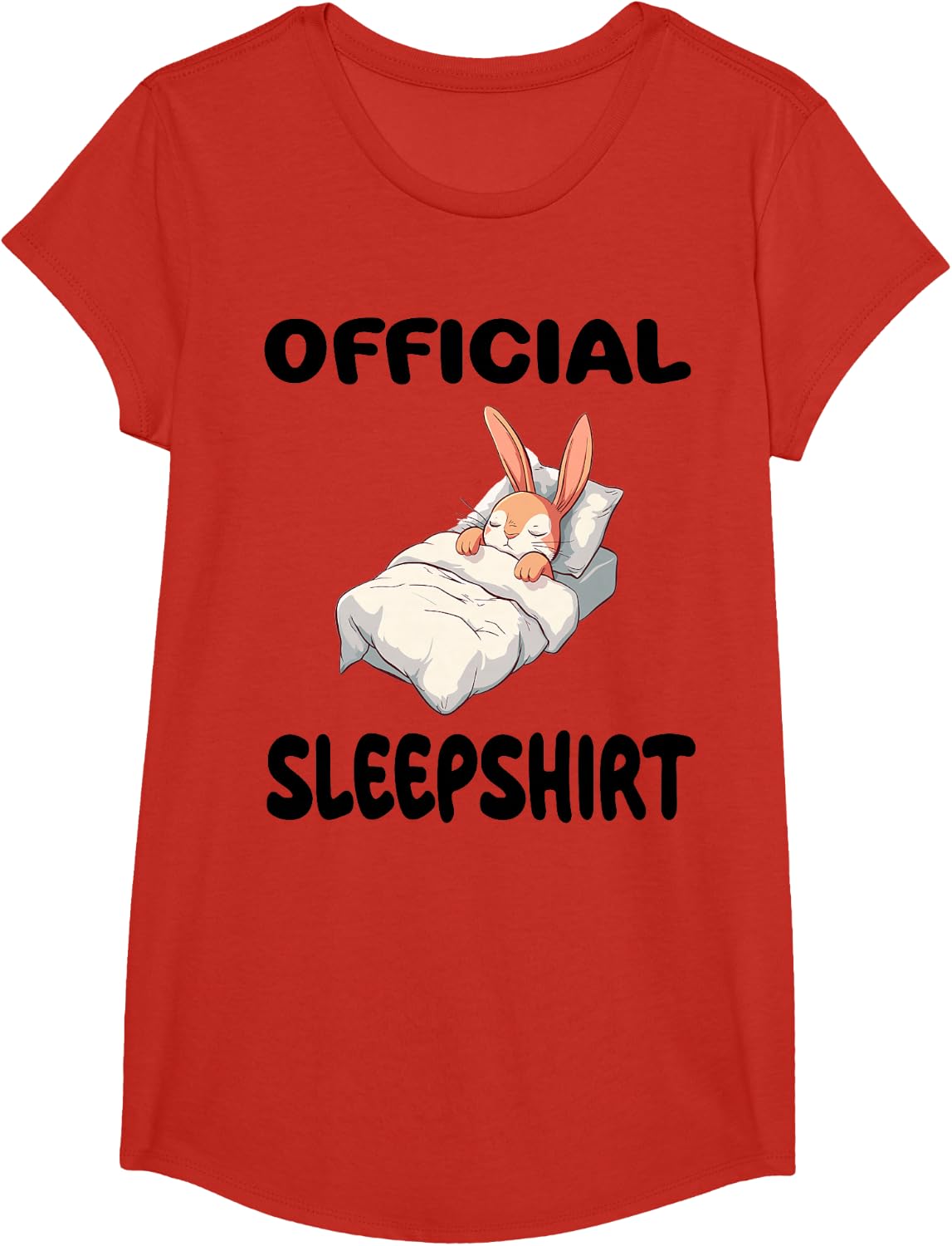Bunny Rabbit Official Sleepshirt Pajamas Nightgown T-Shirt - Girls Red
