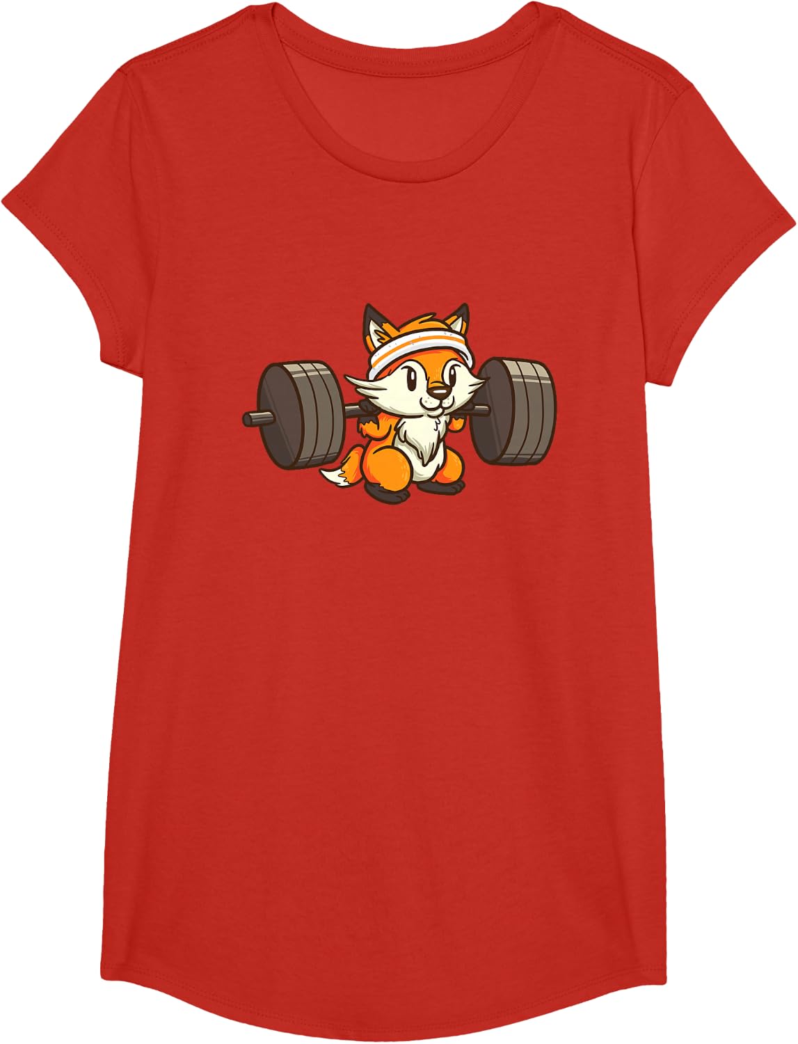 Fox Deadlift Powerlifting Weightlifting Gym Lovers Gift T-Shirt - Girls Red