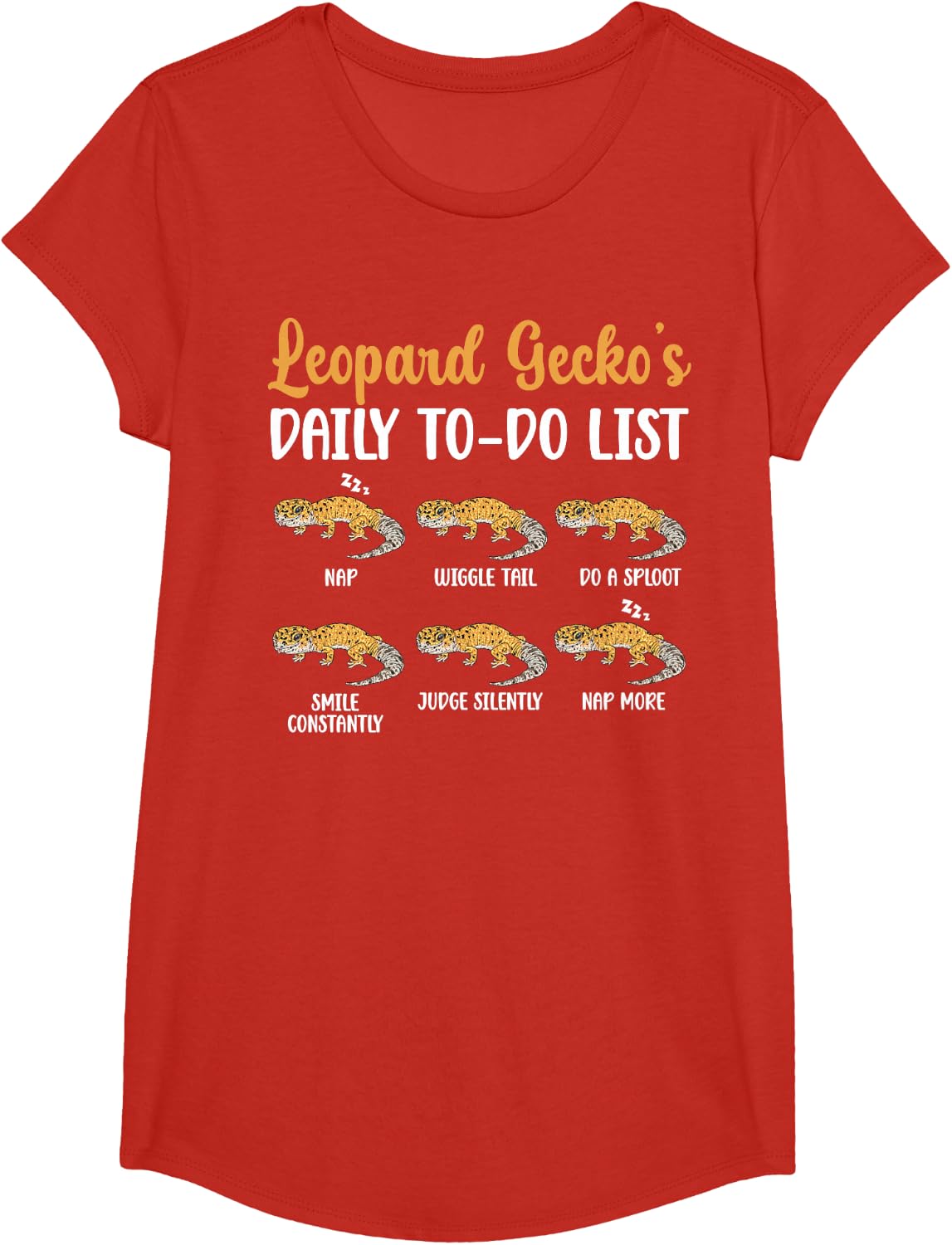to Do List Leopard Gecko Owner Leopard Gecko Lover T-Shirt - Girls Red