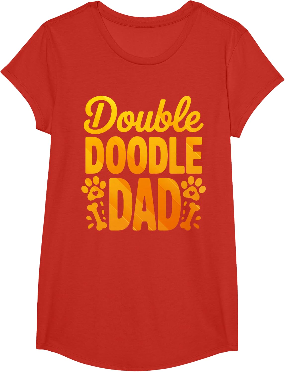 Doodle Dad Art for Men Boys Dog Dad Goldendoodle Puppy Lover T-Shirt - Girls Red