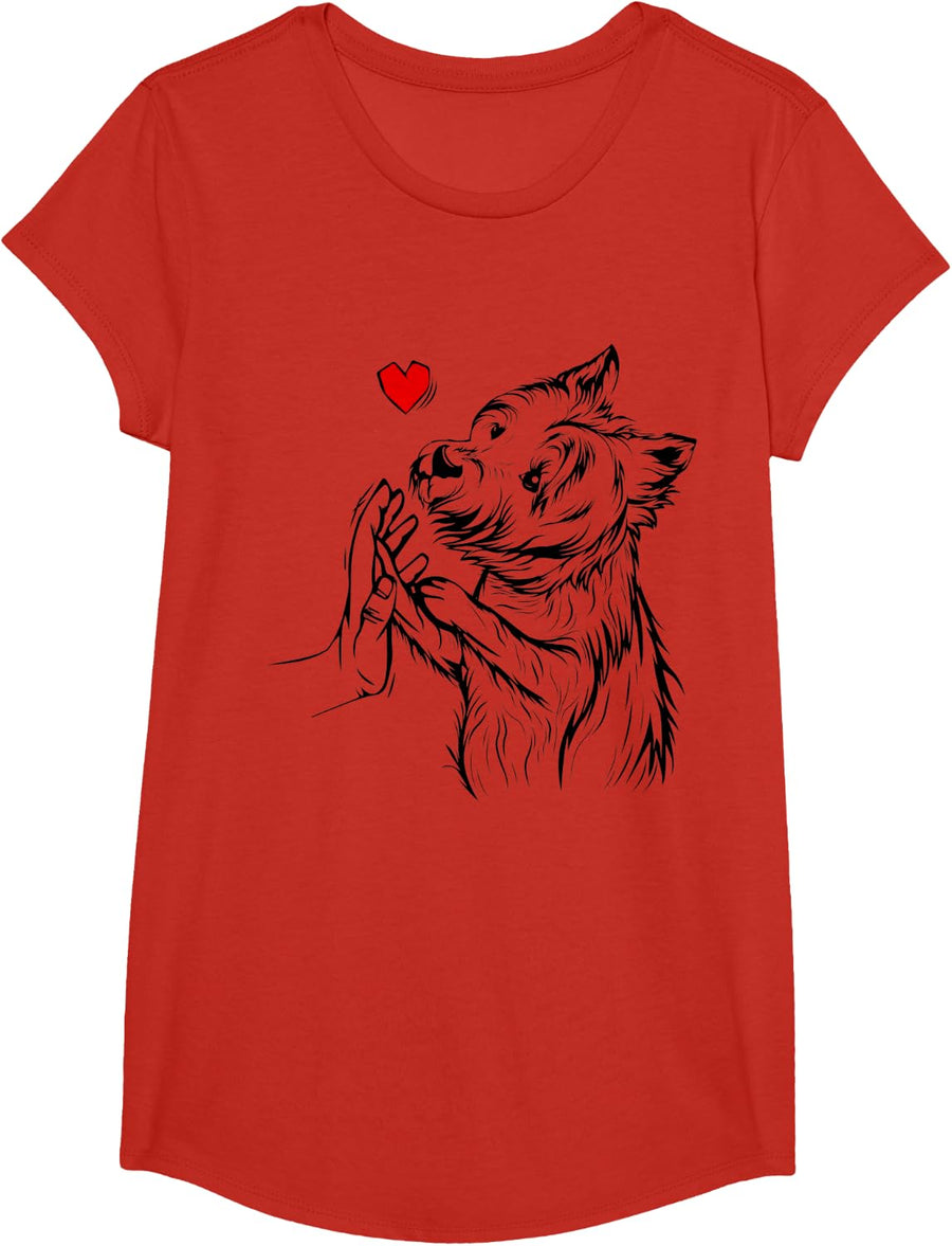 West Highland White Terrier Love Dog Lover Funny Girls Gift T-Shirt - Girls Red