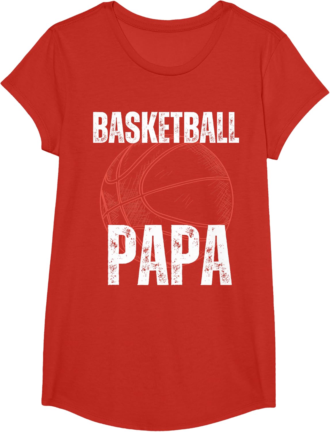 Basketball Papa For Men Family Matching Funny Basketball T-Shirt - Girls Red