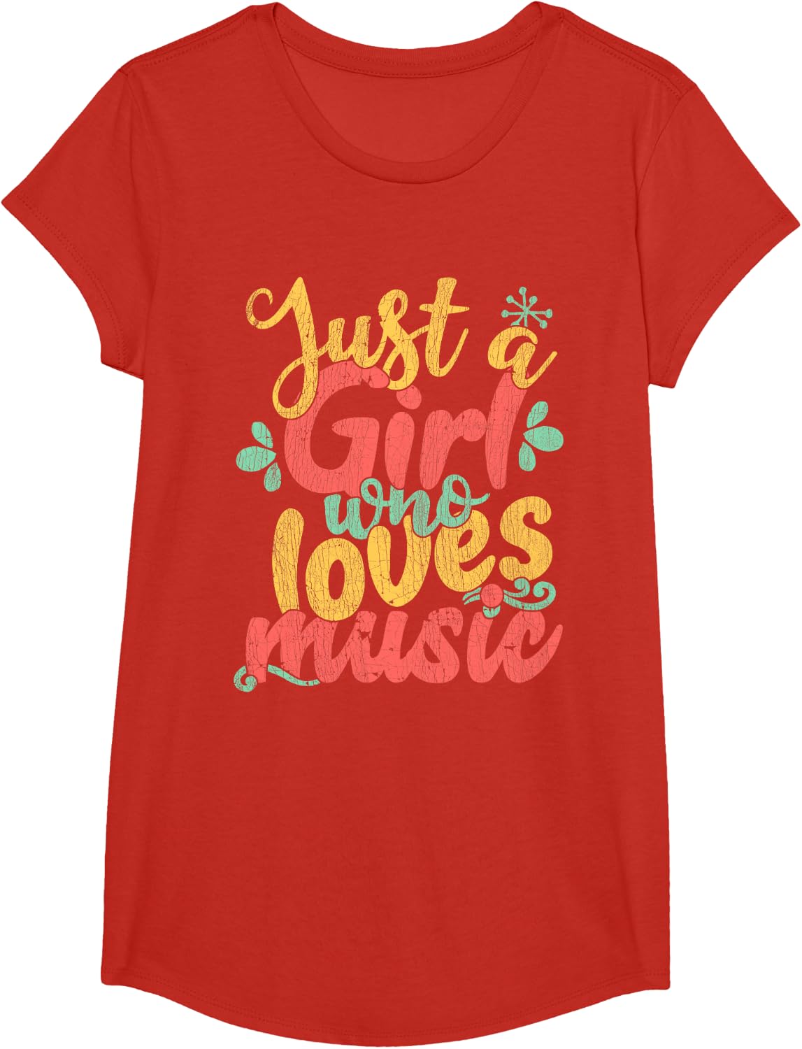 Just A Girl Who Loves Music Musician Gift T-Shirt - Girls Red