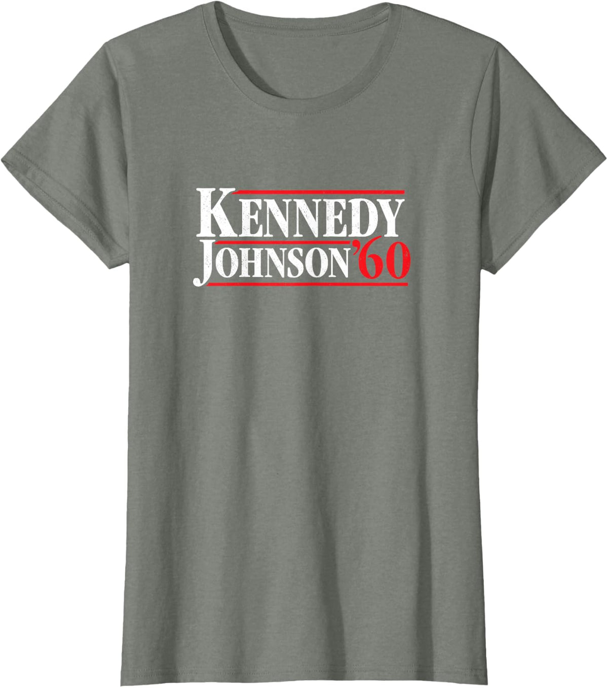 Kennedy Johnson 1960 Retro Campaign Shirt T-Shirt - Olive Heather