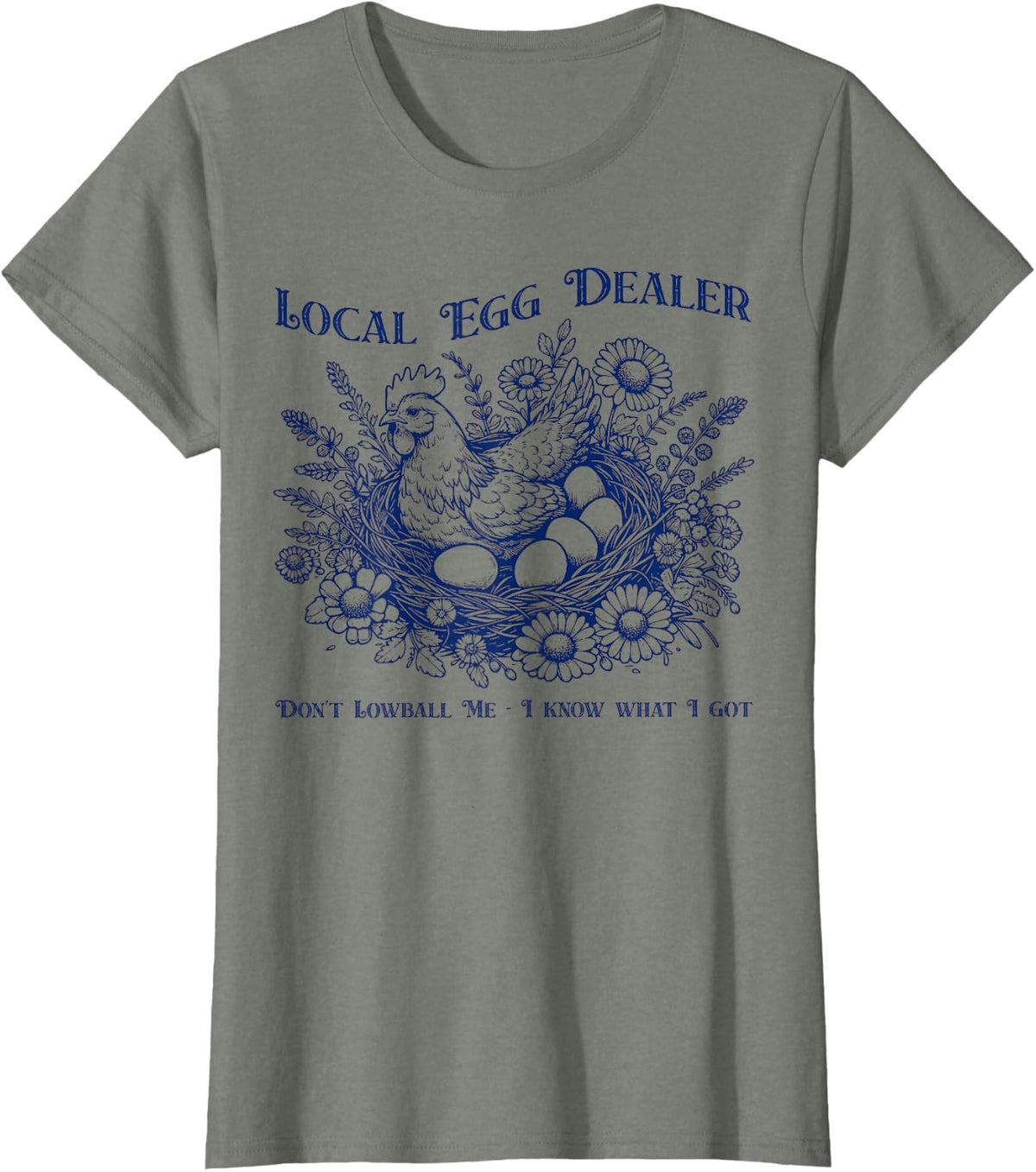 Local Egg Dealer Retro Chicken Funny Easter Farmhouse T-Shirt - Olive Heather