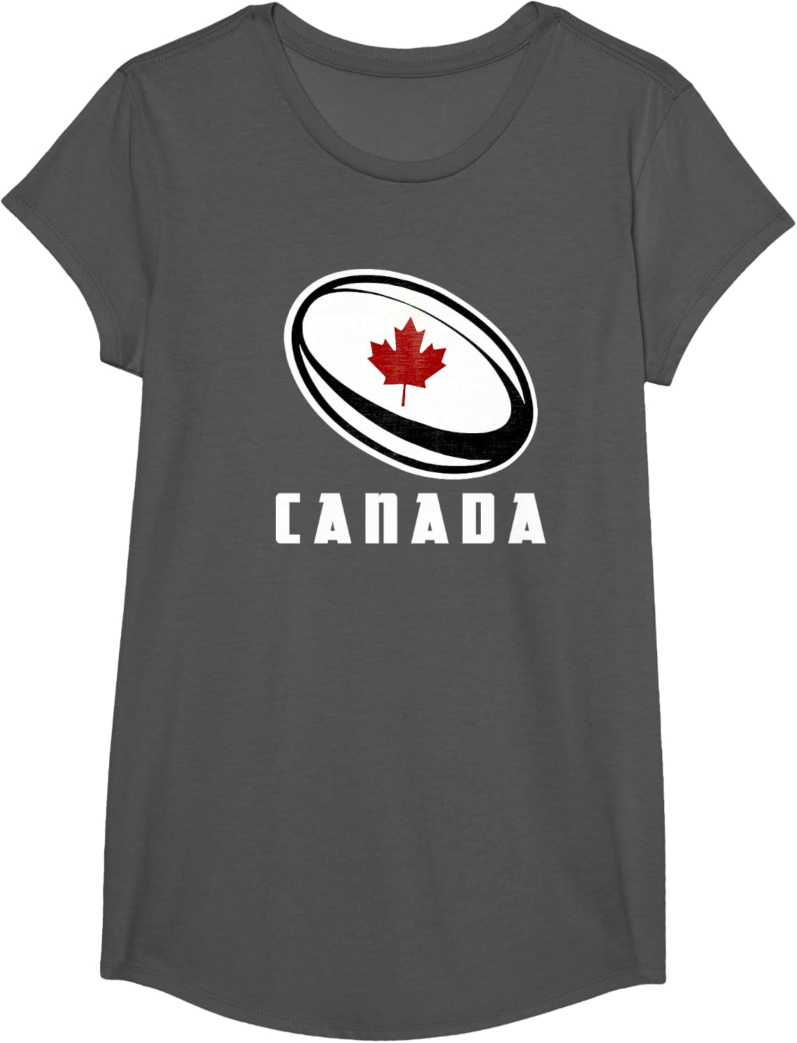 Rugby Canada - Canadian Fan T-Shirt - Girls Asphalt Grey