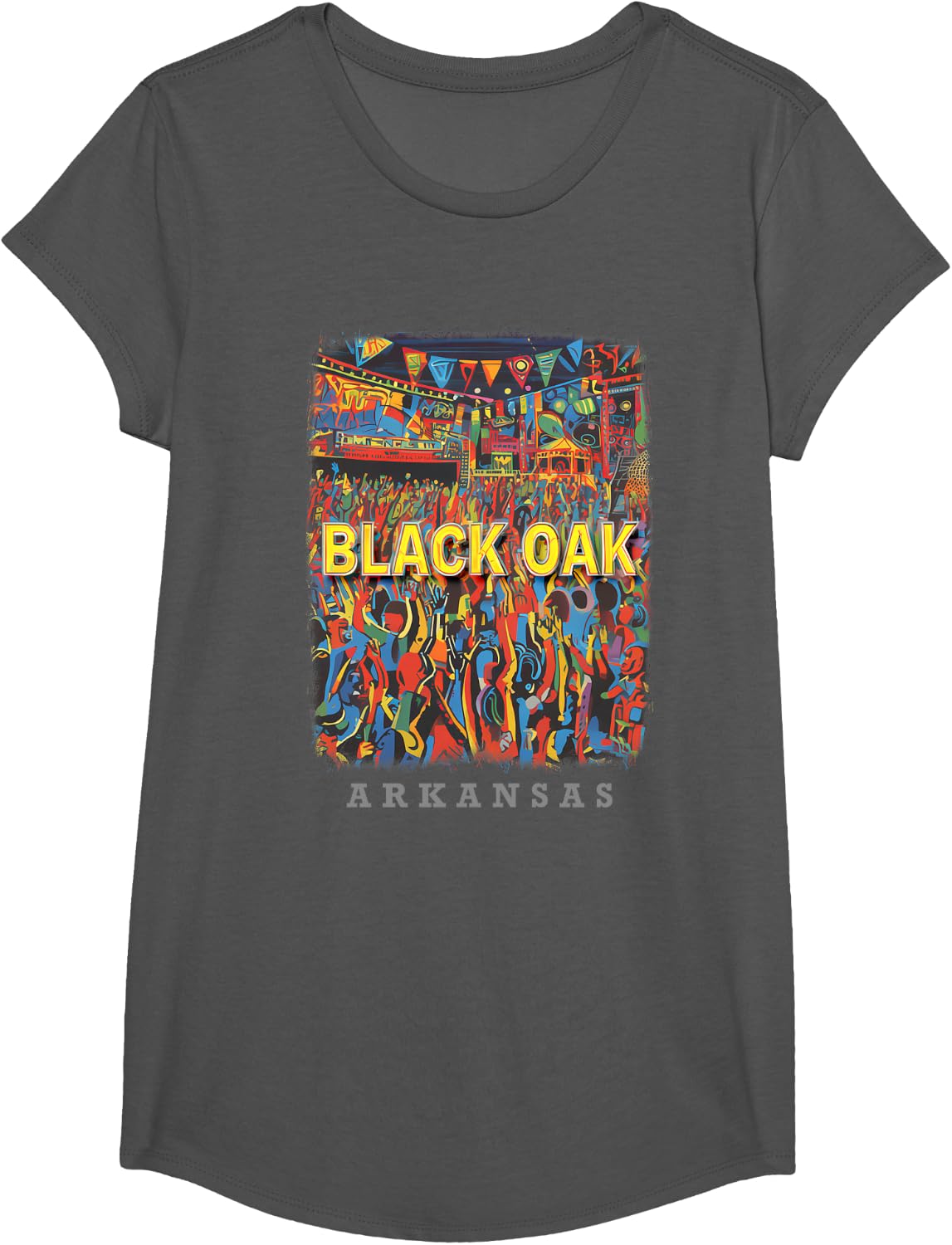 Black Oak Arkansas AR Rockin' Retreat SD641 T-Shirt - Girls Asphalt Grey
