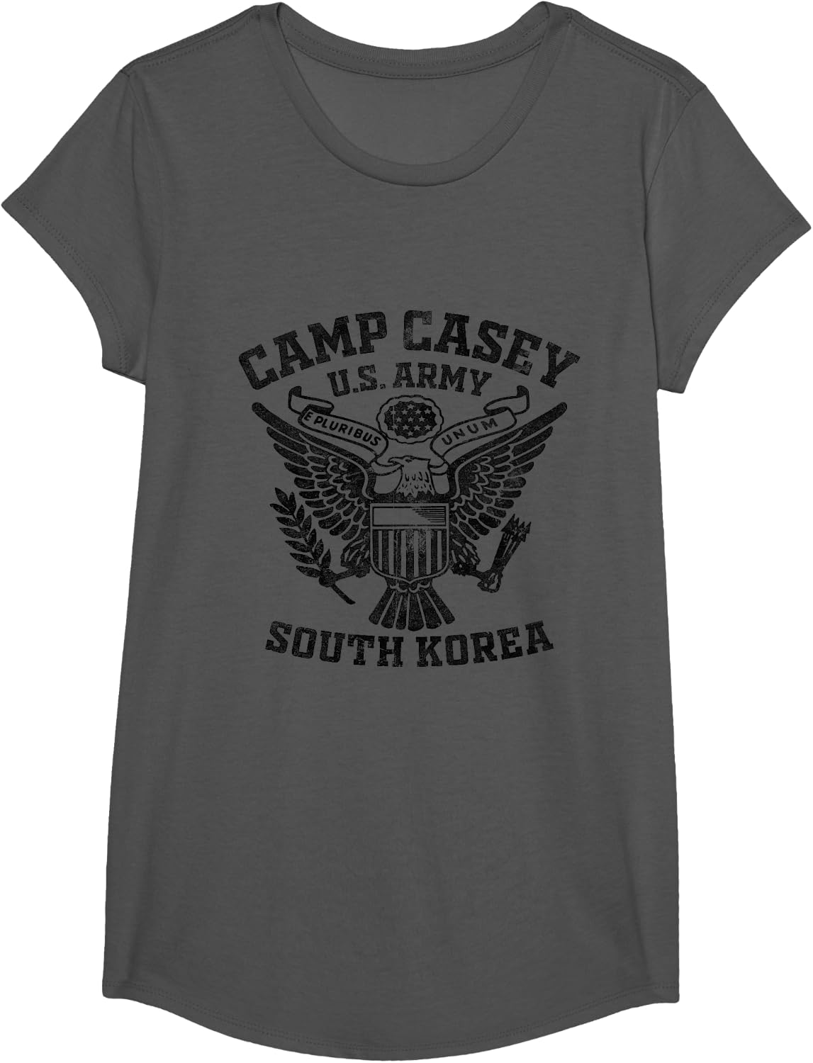 Camp Casey South Korea Military Base Veteran Vintage Gifts T-Shirt - Girls Asphalt Grey