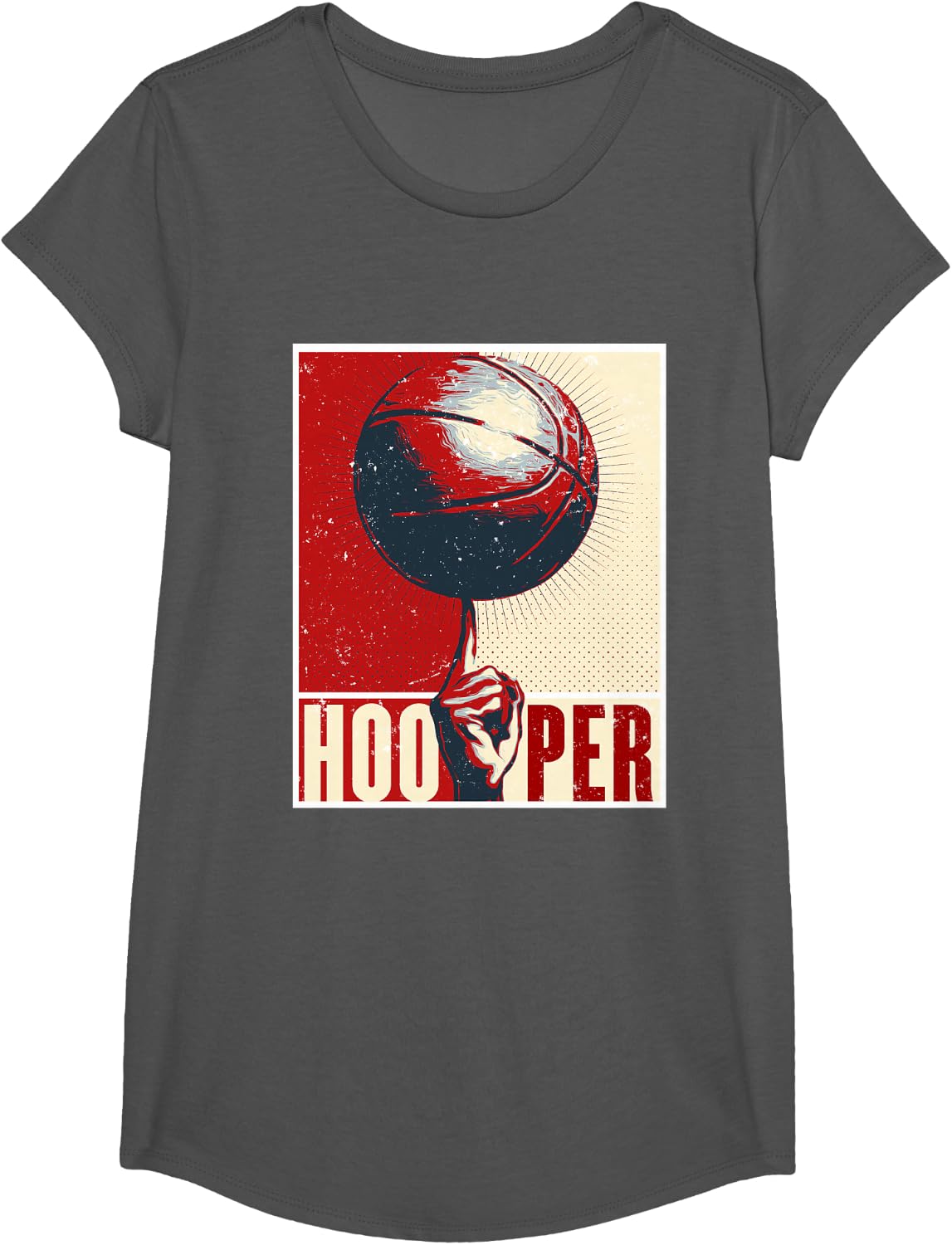 Basketball gift Hooper Street Streetball Basketball player T-Shirt - Girls Asphalt Grey