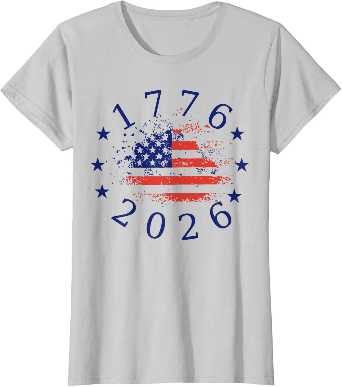 250 Years American 250th Anniversary 1776-2026 4th of July T-Shirt - Silver Grey
