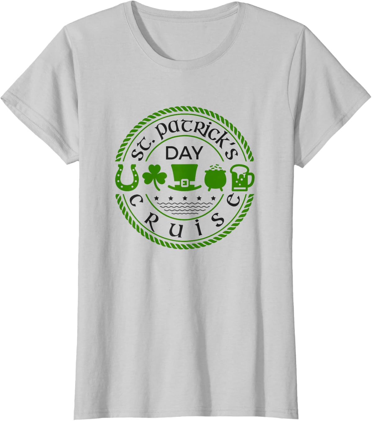 St. Patrick Day Cruise T-Shirt - Silver Grey
