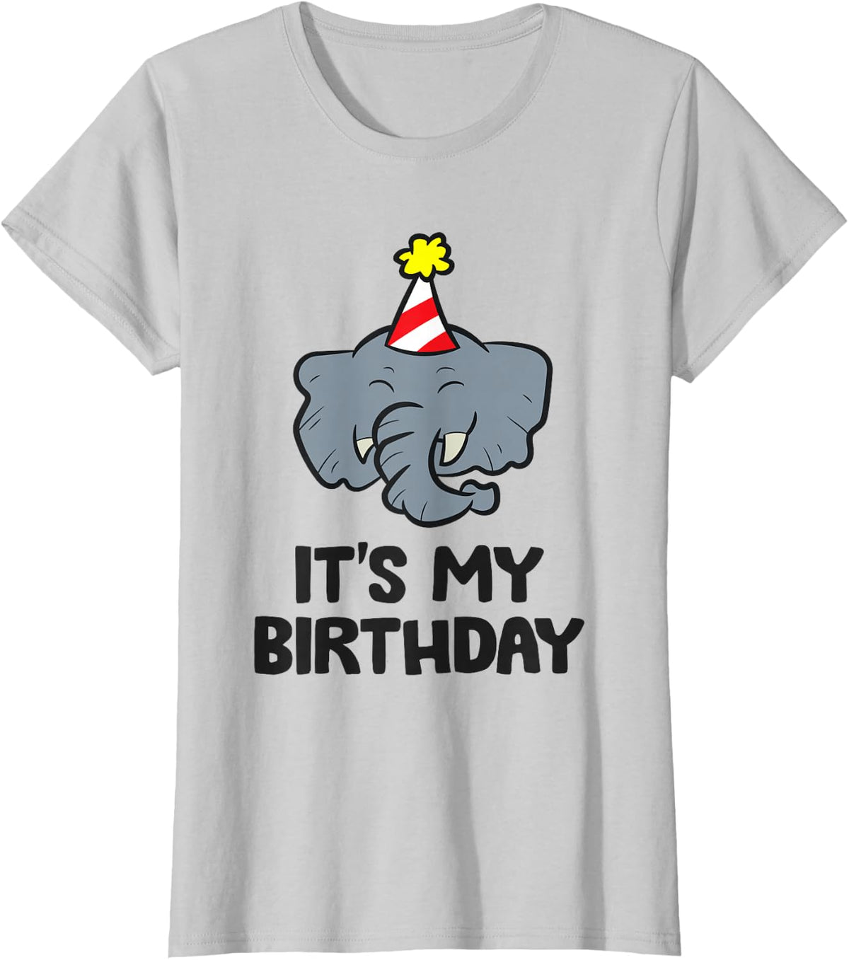 It's My Birthday Birthday Boy Matching Elephant Birthday T-Shirt - Silver Grey