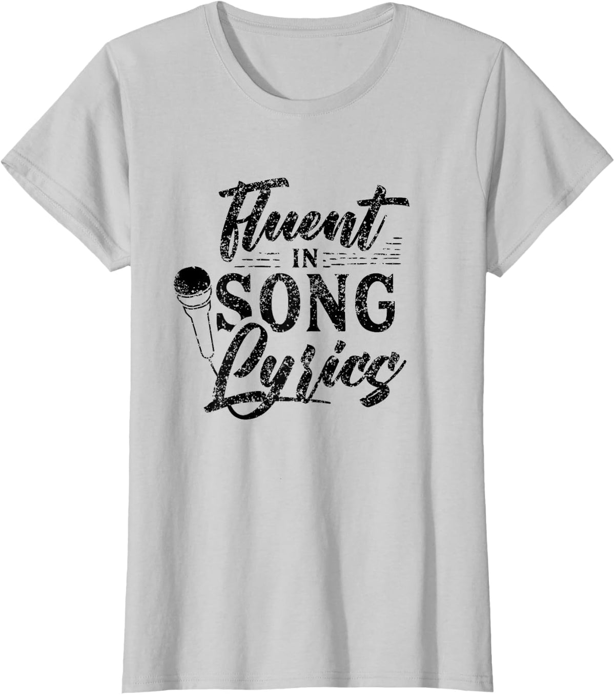 Fluent in song lyrics Singer Choir Karaoke Singing T-Shirt - Silver Grey