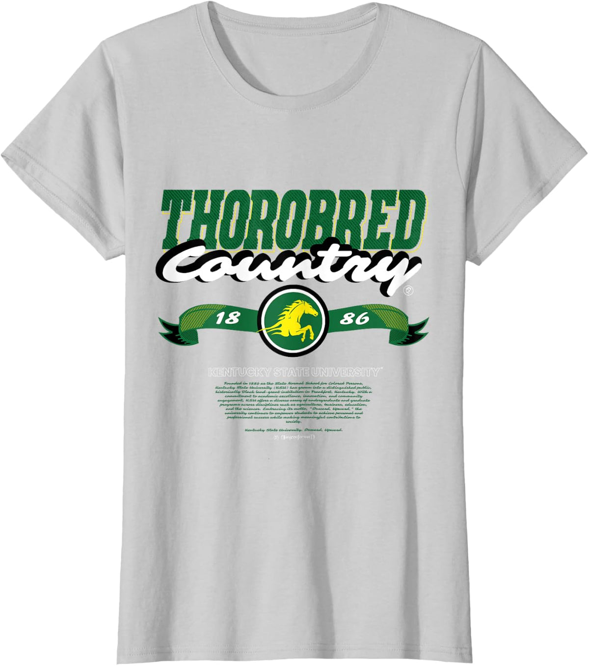 Kentucky State University - Thorobred Country - KSU HBCU T-Shirt - Silver Grey