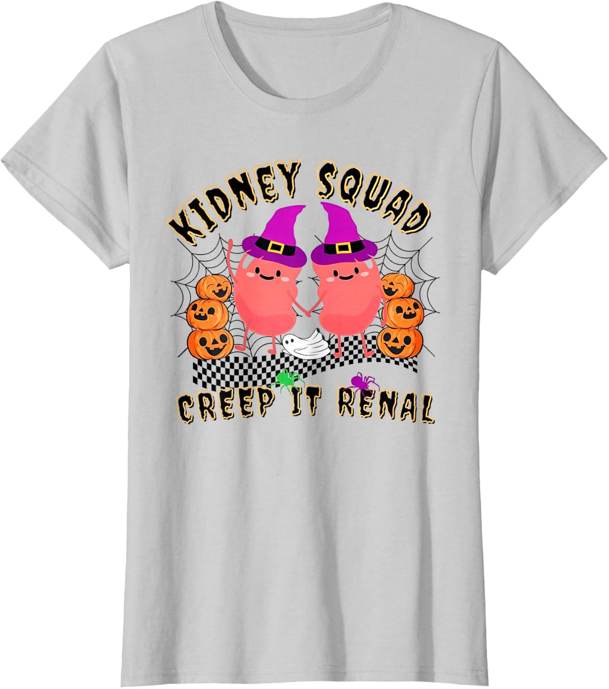 Kidney Squad Creep It Renal Nurse Halloween T-Shirt - Silver Grey