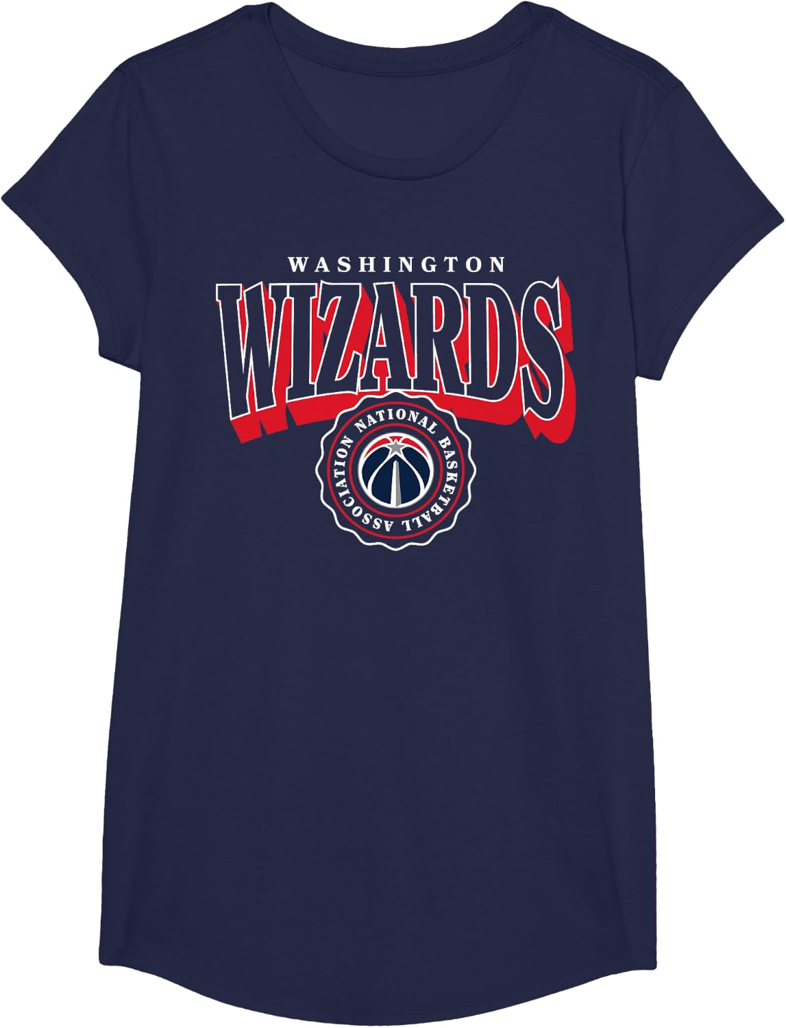 NBA - Washington Wizards Arched Crest T-Shirt - Girls Navy Blue