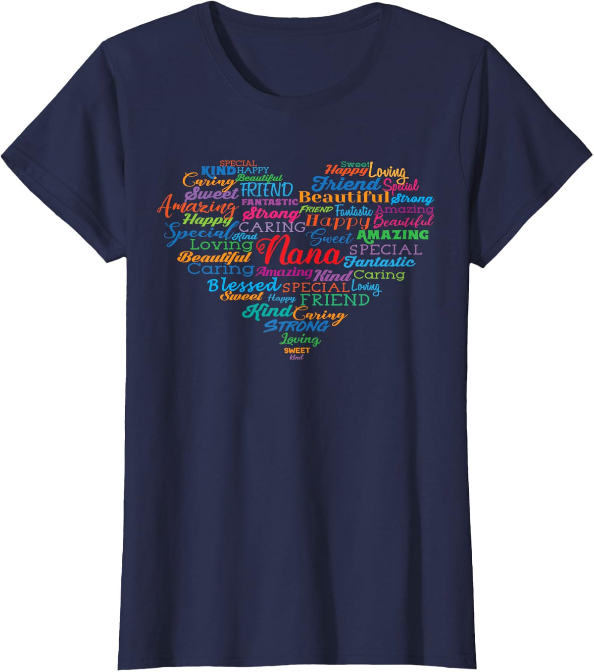 Nana for Grandma Women Christmas Mother's Day Birthday T-Shirt - Navy Blue