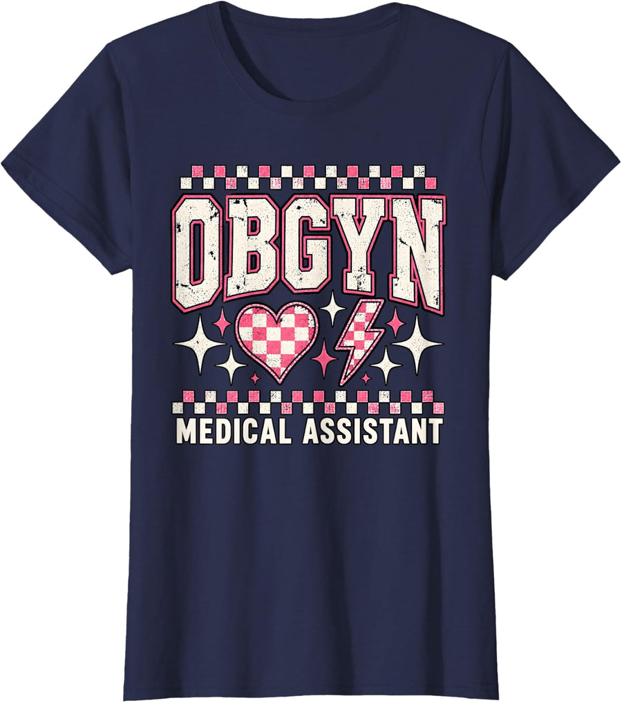 Oggyn Medical Assisant Retro T-Shirt - Navy Blue