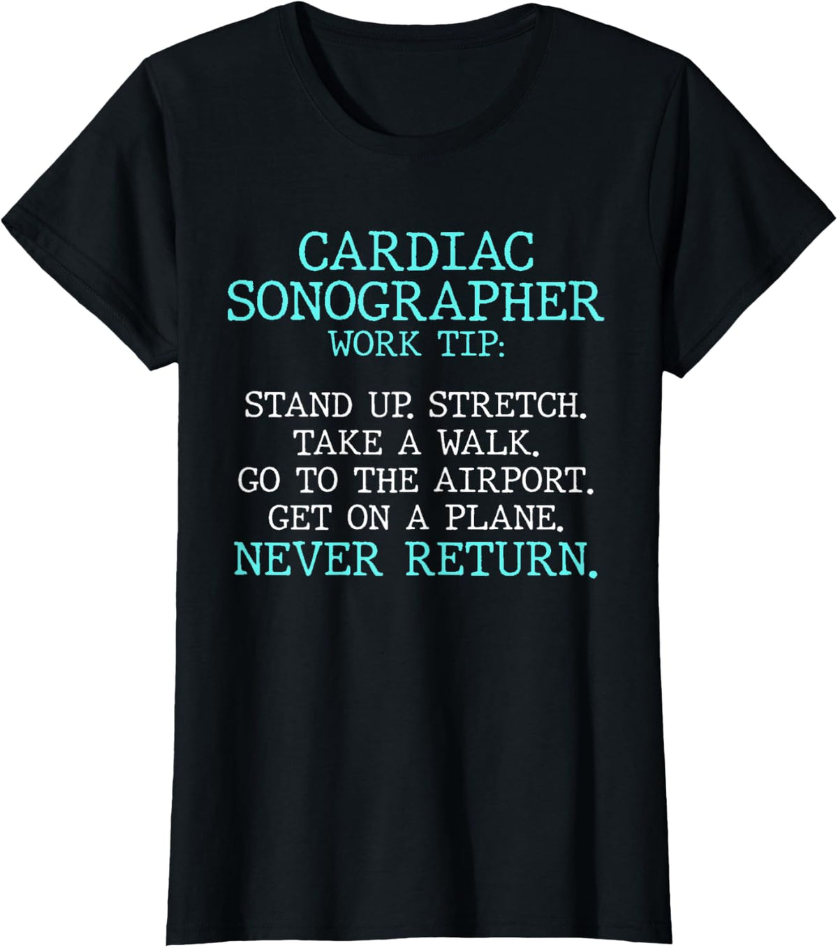 Cardiac Sonographer Echo Tech Stretch RDCS T-Shirt - Black