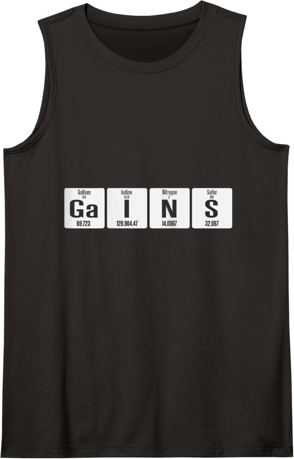 Gains Funny Periodic Table Chemistry Gym Tank Top - Black