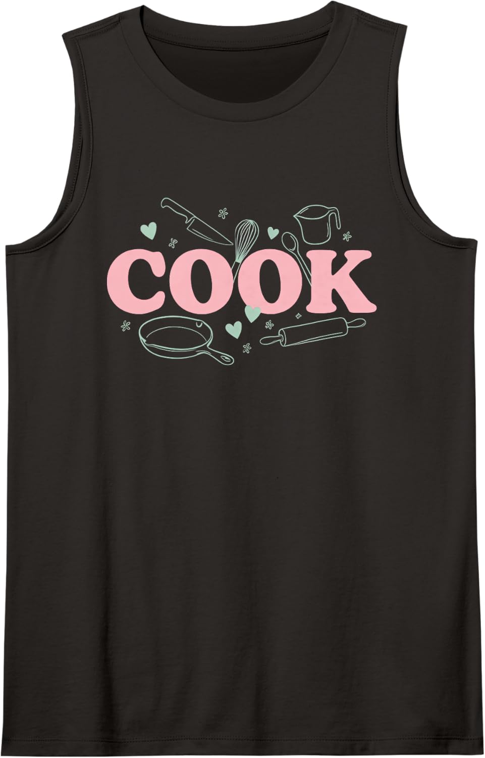 Cook Chef Line Culinary Kitchen Worker Prep Sleeveless Tank Top - Black